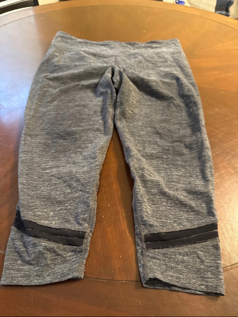 Calvin Klein Girls' Heather Gray Capri Leggings with Black Stripe